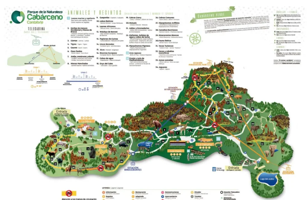 Plano del Parque de Cabárceno