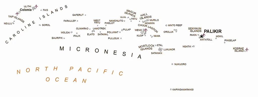 Mapa de Micronesia